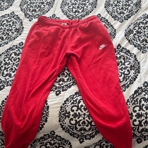 Red Nike Fleece Joggers